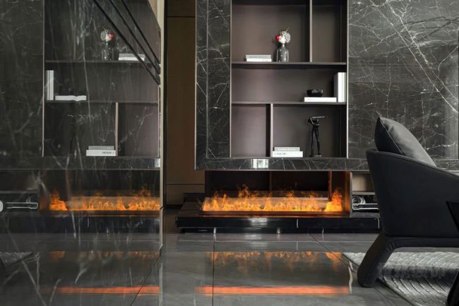 现代轻奢风样板间客厅装饰柜设计图