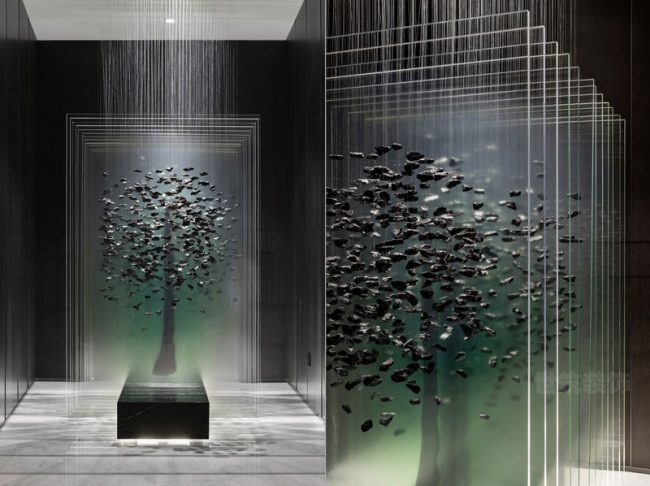 现代中式办公室展示空间装修图