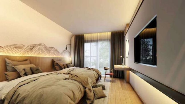 现代中式的酒店双人间