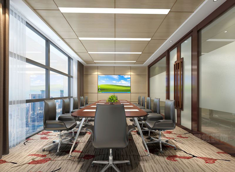 现代中式风格办公会议室装修图