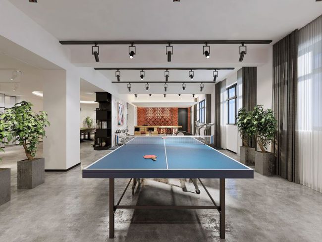 休闲区的兵乓球台