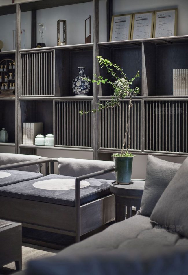 新中式办公室会客洽谈空间装修图