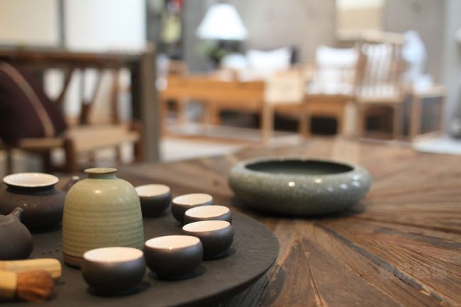 新中式办公室品茶接待区茶具实景图