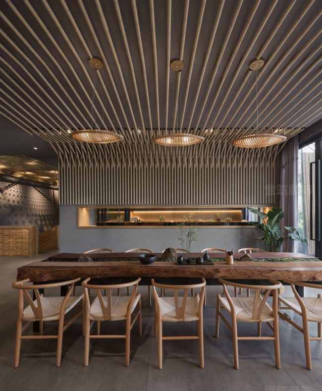 新中式办公室品茶交流区空间装修图