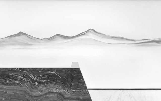 新中式办公室前台装修图