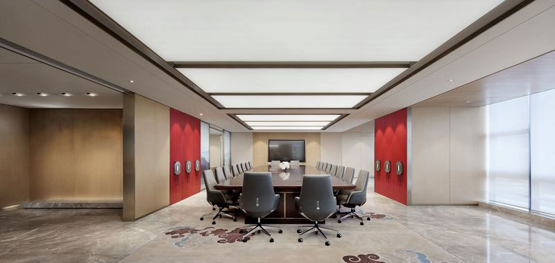 新中式办公室企业会议室装修图