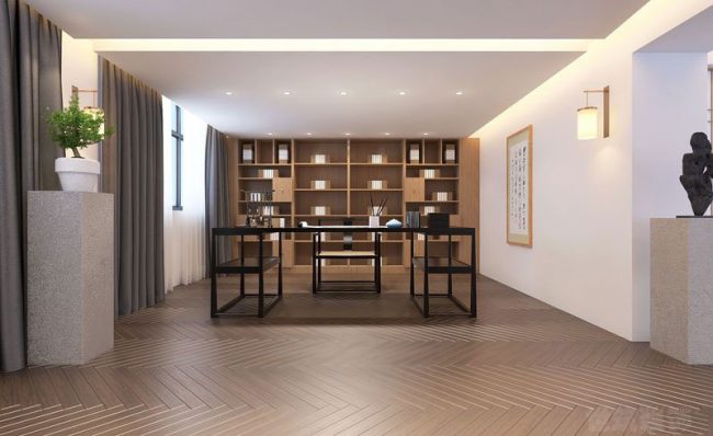 新中式办公室书法休闲区装修图