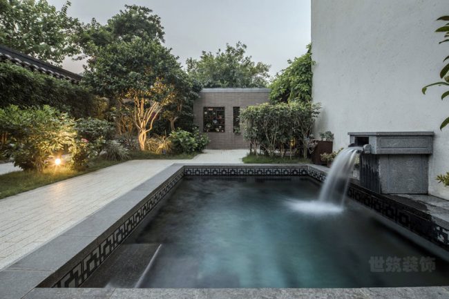 新中式别墅场所室外庭院空间装修图