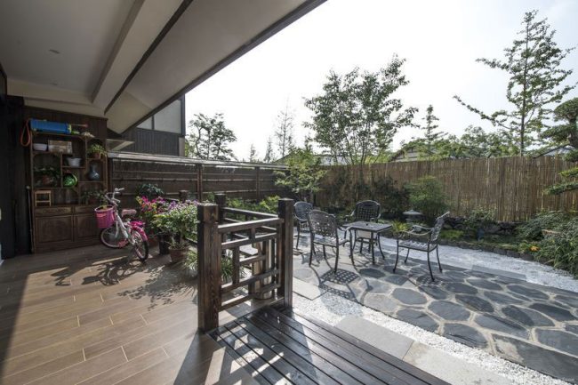 新中式别院庭院休闲区装修图