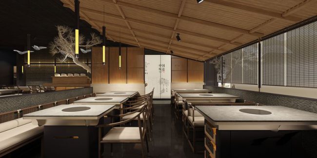 新中式餐厅公共用餐区位置装修图