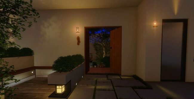 新中式餐厅室内园林景观效果图