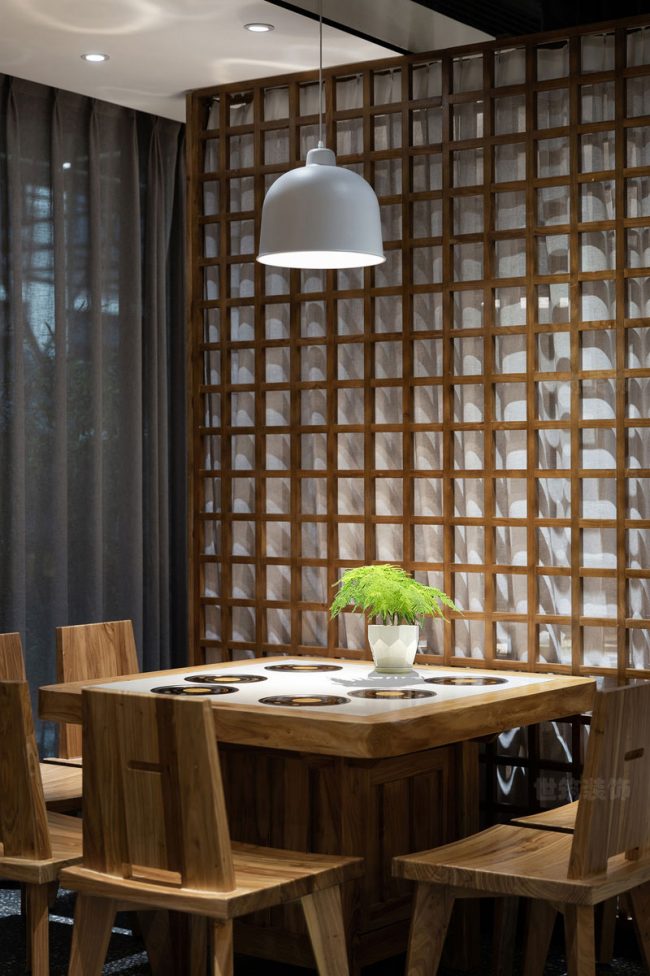 新中式餐厅雅座空间装修图