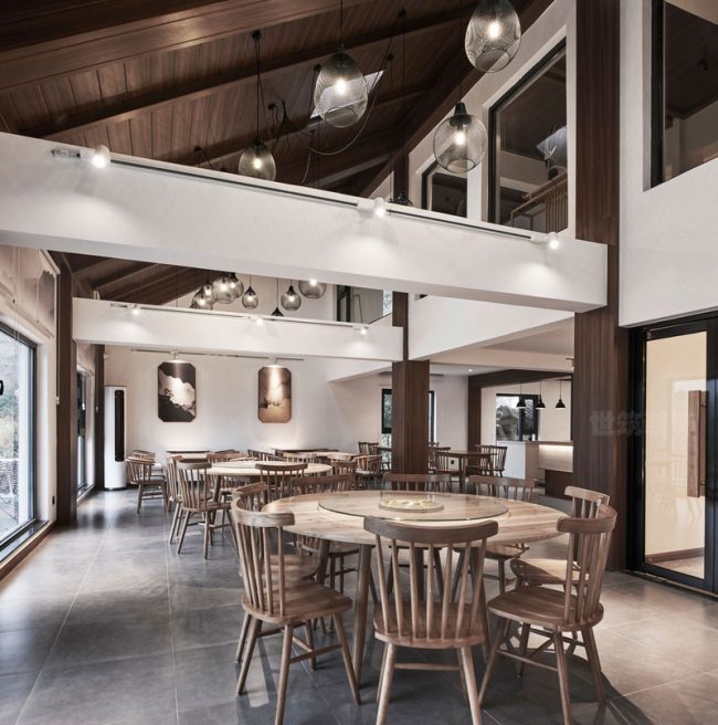 新中式餐厅圆桌用餐区装修图