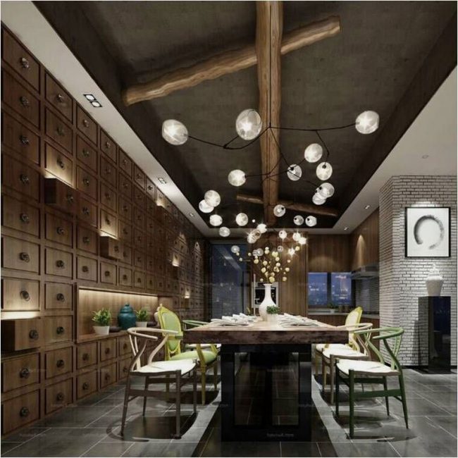 新中式餐厅主题豪华包房装修图