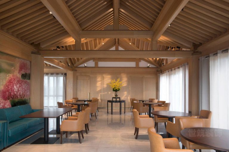 新中式度假酒店休息区场景装修图