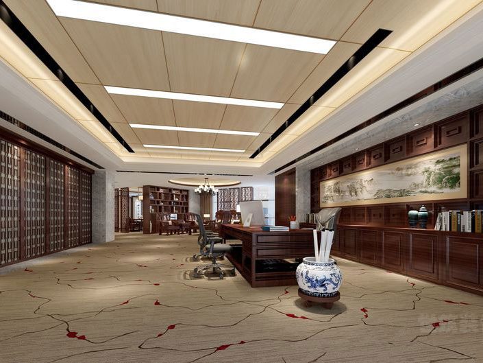 新中式风格办公空间董事长办公室装修图