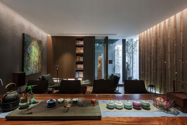 新中式风格办公室茶艺交流区装修图