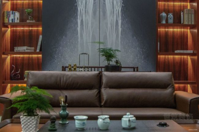 新中式风格办公室会客区装修图