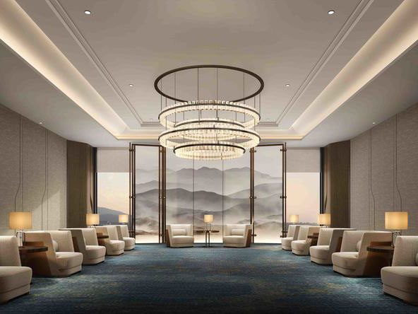 新中式风格办公室商务会客厅装修图