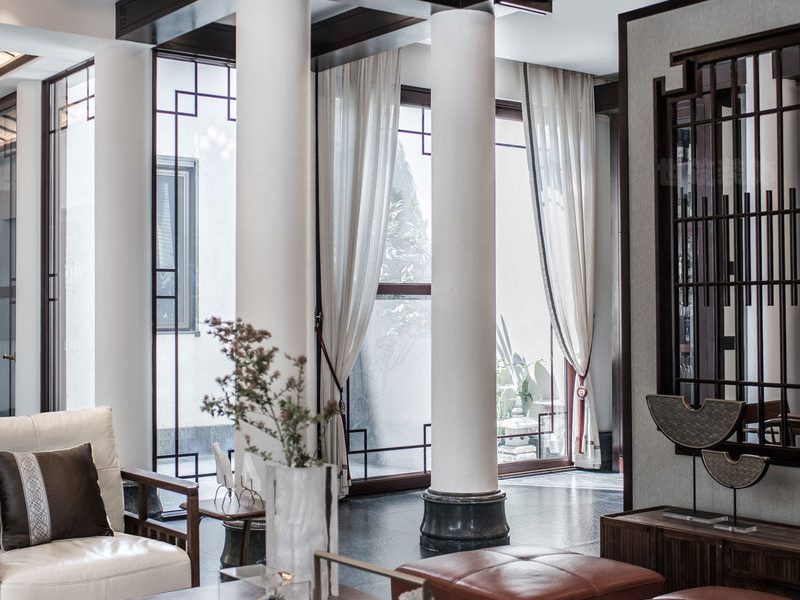 新中式风格别墅样板间会客厅装修图