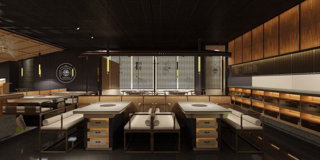 新中式风格餐厅场所效果图