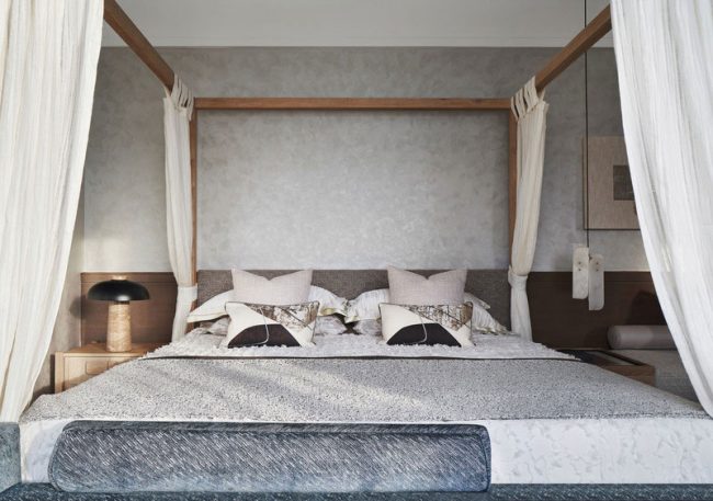 新中式风格度假酒店客房空间装修图