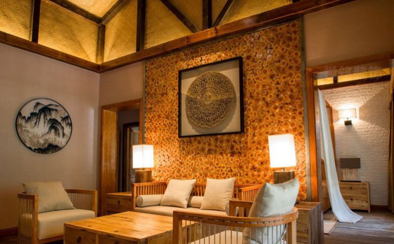 新中式风格度假酒店主题豪华套房装修图