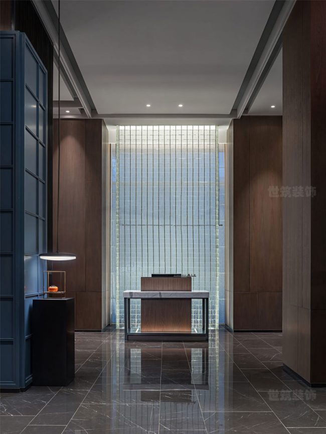 新中式风格商务酒店前厅玄关装修图