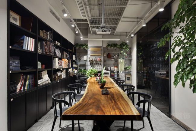 新中式工业风办公室工作交流区装修图