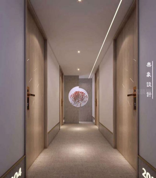新中式酒店过道效果图