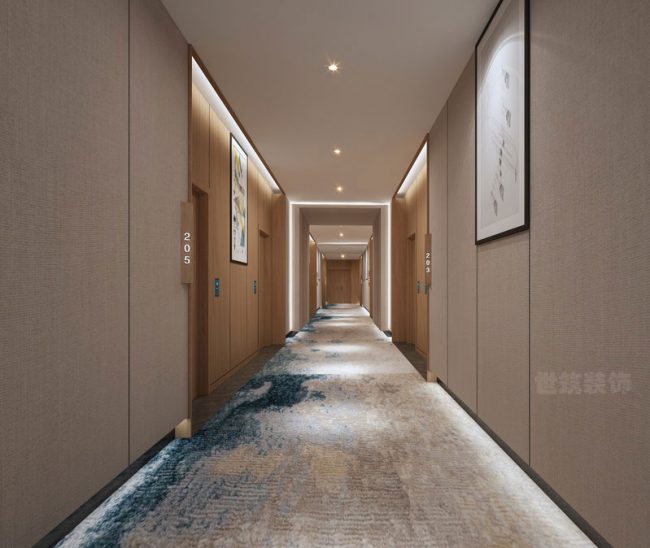 新中式酒店空间过道装修图