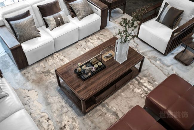 新中式家居场景客厅区域装修图