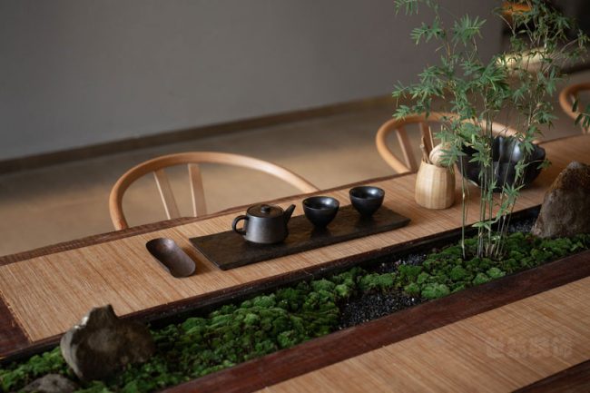 新中式家居茶艺接待室装修图