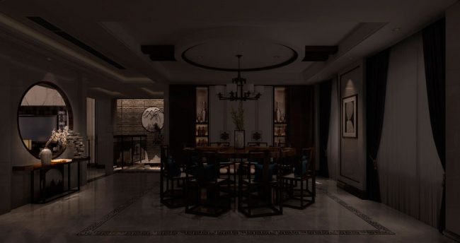 新中式家居空间餐厅效果图