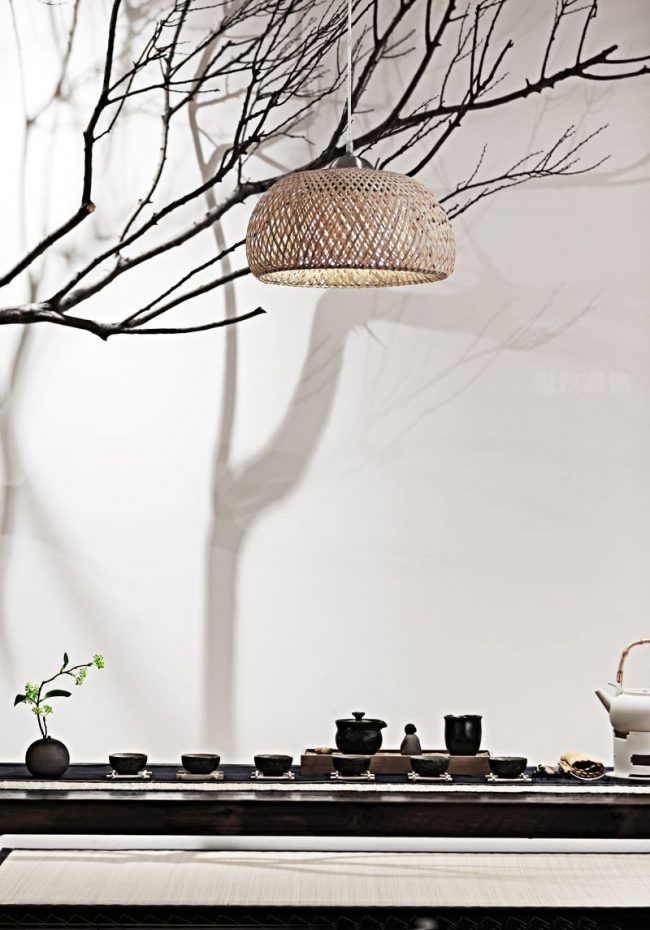 新中式家居品茶会客空间茶具实景图