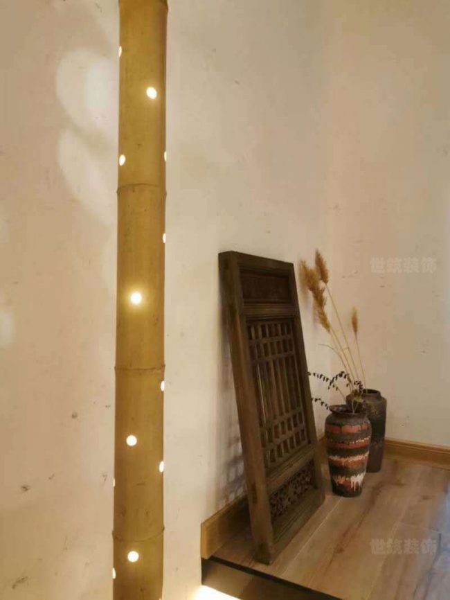 新中式民宿客房玄关装修图