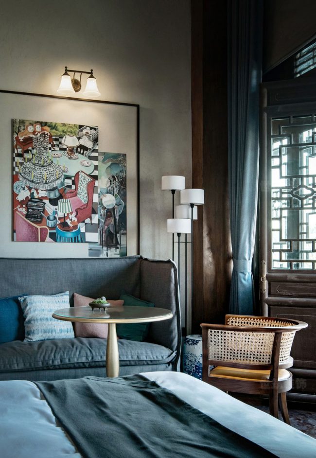 新中式文旅酒店主题套房装修图