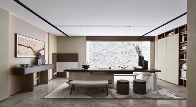 新中式样板间茶艺会客室装修图