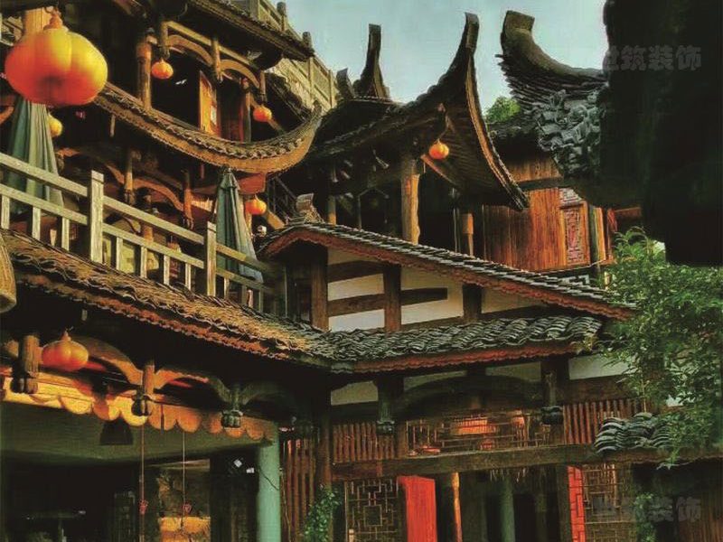 新中文旅民宿室外庭院休闲区装修图