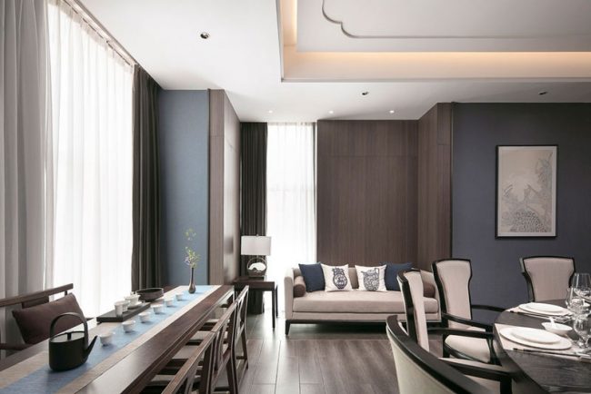 中式餐厅带茶室的豪华包间设计方案