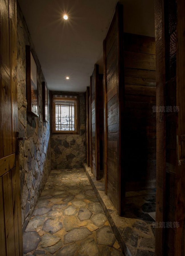 中式风格民宿空间过道装修图