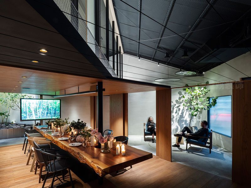 中式工业风办公室开放式洽谈区装修图