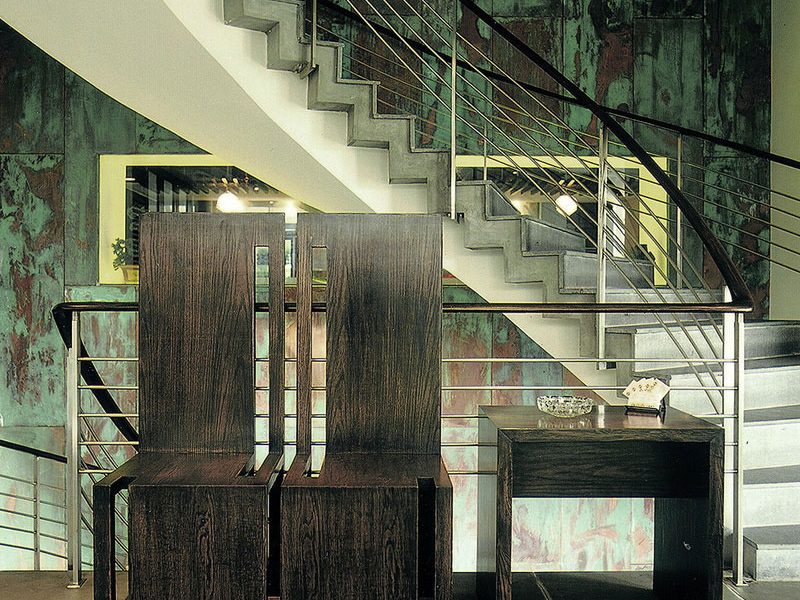 中式混搭风办公室楼梯过道装修图