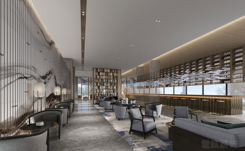 中式接待大厅设计效果图 – 昆明世筑装饰公司