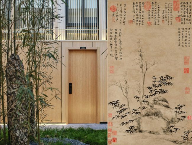 中式酒店的庭院效果图