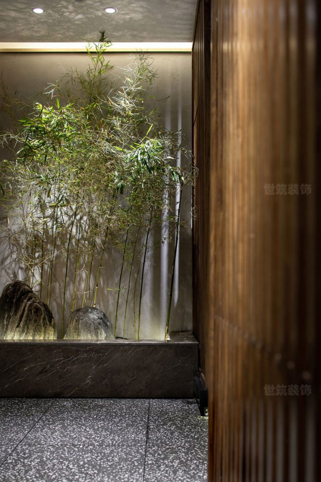 中式假山竹子景观