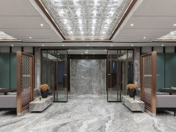 中式轻奢风办公室前厅装修图