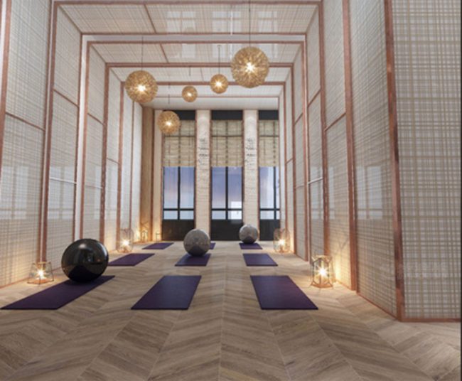 中式轻奢风办公室瑜伽休闲区装修图