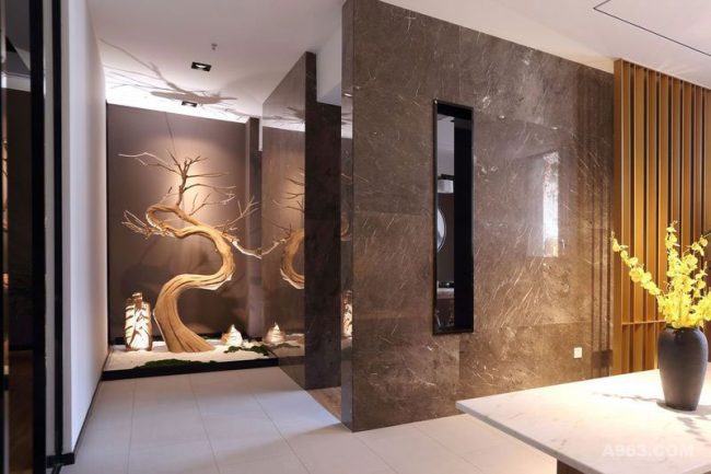 中式轻奢风办公室艺术情景展示区装修图