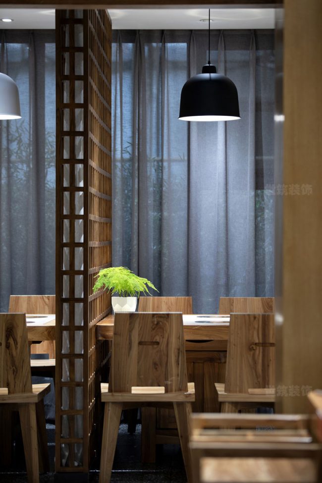 中式原木餐厅设计效果图